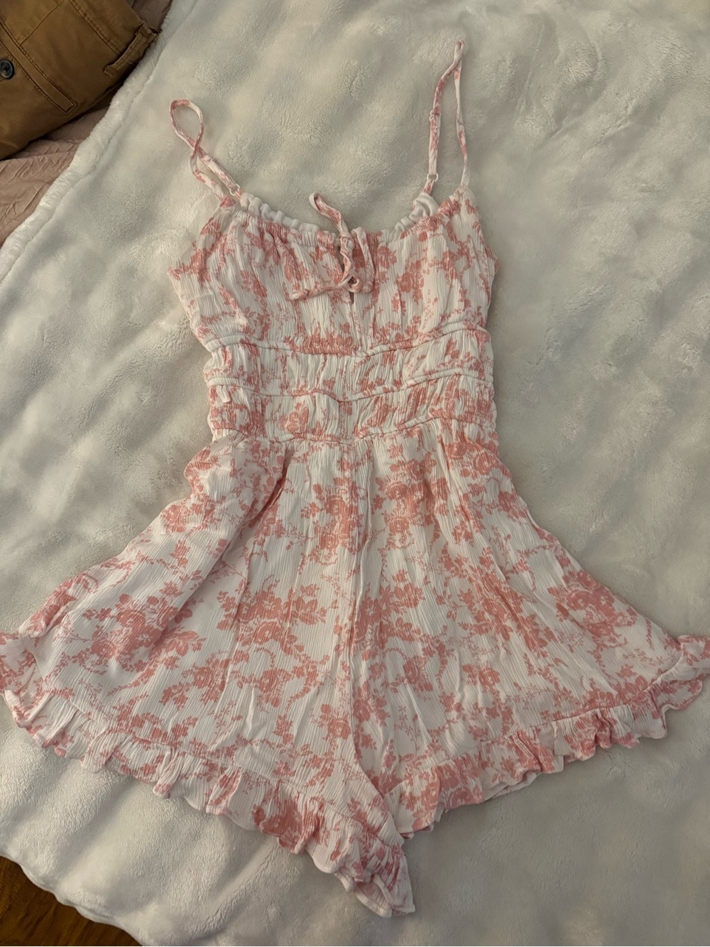 Full Tilt Pink Floral Smocked Skort Romper | SIZE S ✨